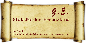 Glattfelder Ernesztina névjegykártya